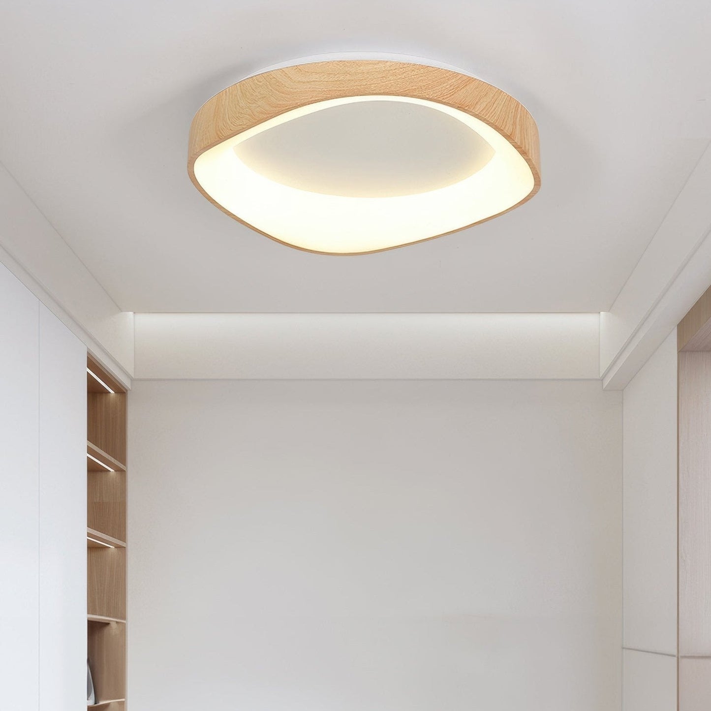 Plafonnier LED Nordic Artistic - Lampe Moderne en Bois et Métal avec Éclairage Doux