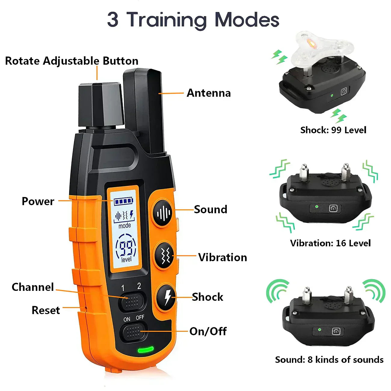 Collier de Dressage ÉducaCanine Pro – Portée 1000 m, Rechargeable, Étanche avec Modes Ajustables
