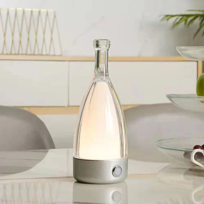 Lampe de Nuit Décorative Rechargeable en Forme de Bouteille de Vin – Éclairage Ambiance LED avec Fonction Dimmable