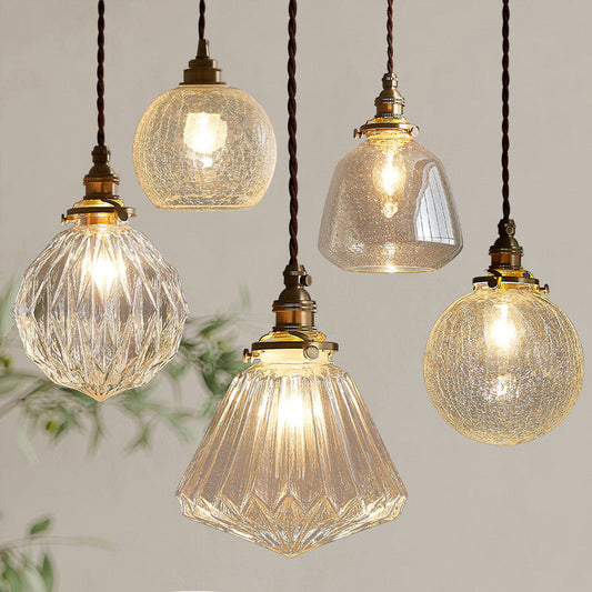 Lampe Suspendue en Verre Transparent LED – Applique Moderne Style Nordique