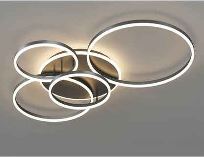 Plafonnier LED Moderne avec Télécommande - Éclairage Dimmable en Or et Noir