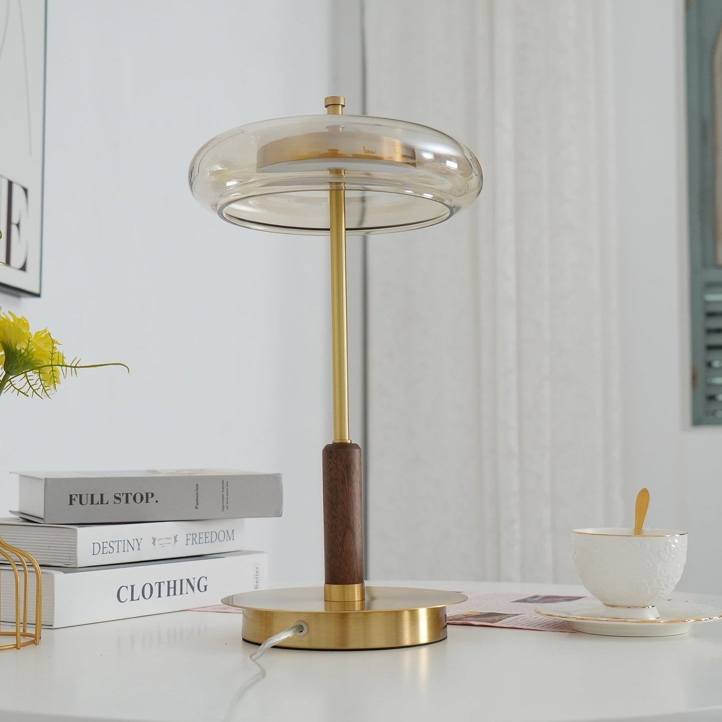 Lampe de Table Ronaldo - Design Moderne en Métal et Verre avec Technologie LED - Lumière Douce et Élégante