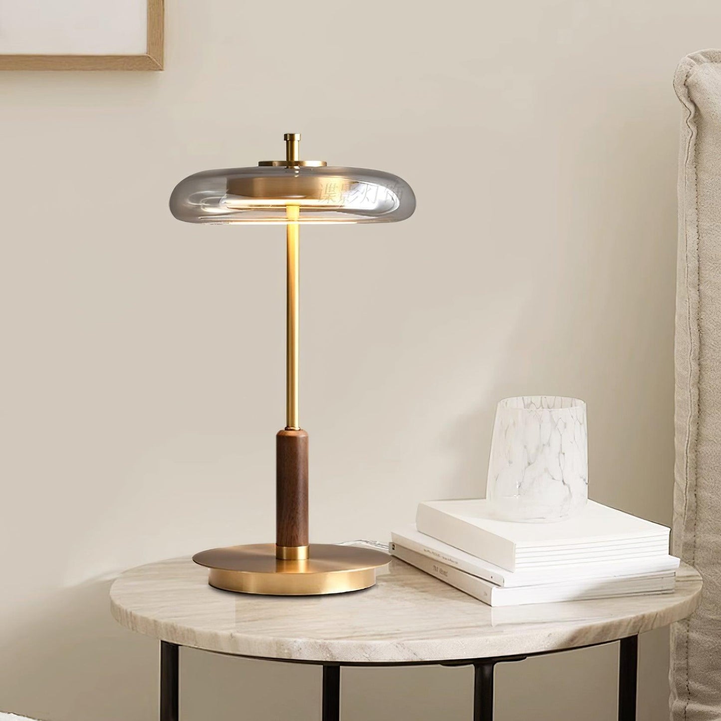 Lampe de Table Ronaldo - Design Moderne en Métal et Verre avec Technologie LED - Lumière Douce et Élégante