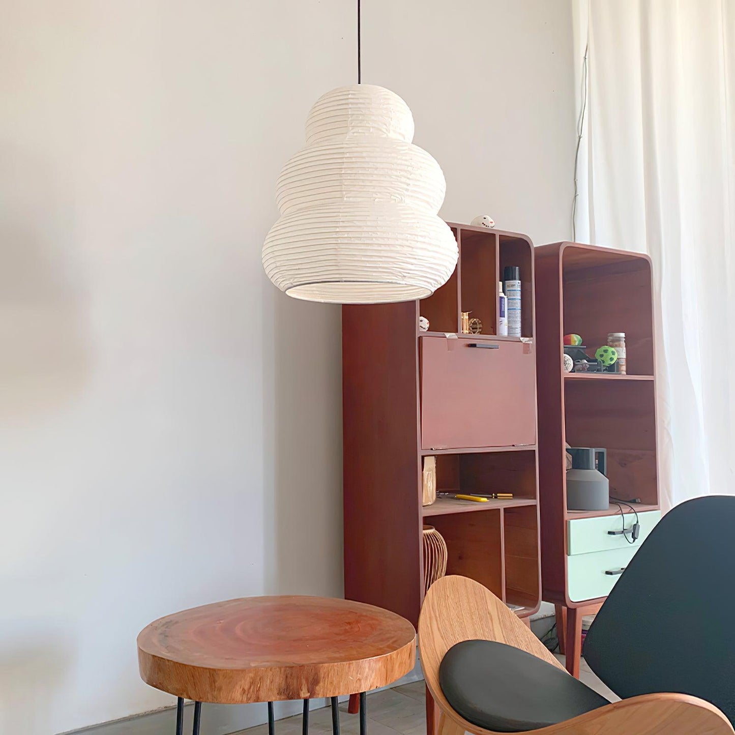 Suspension en Papier de Riz - Élégance Naturelle et Lumière Douce