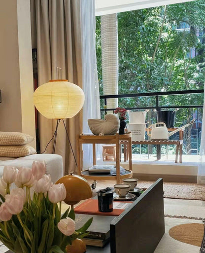 Lampadaire en Papier de Riz - Élégance Minimaliste pour Salon et Chambre