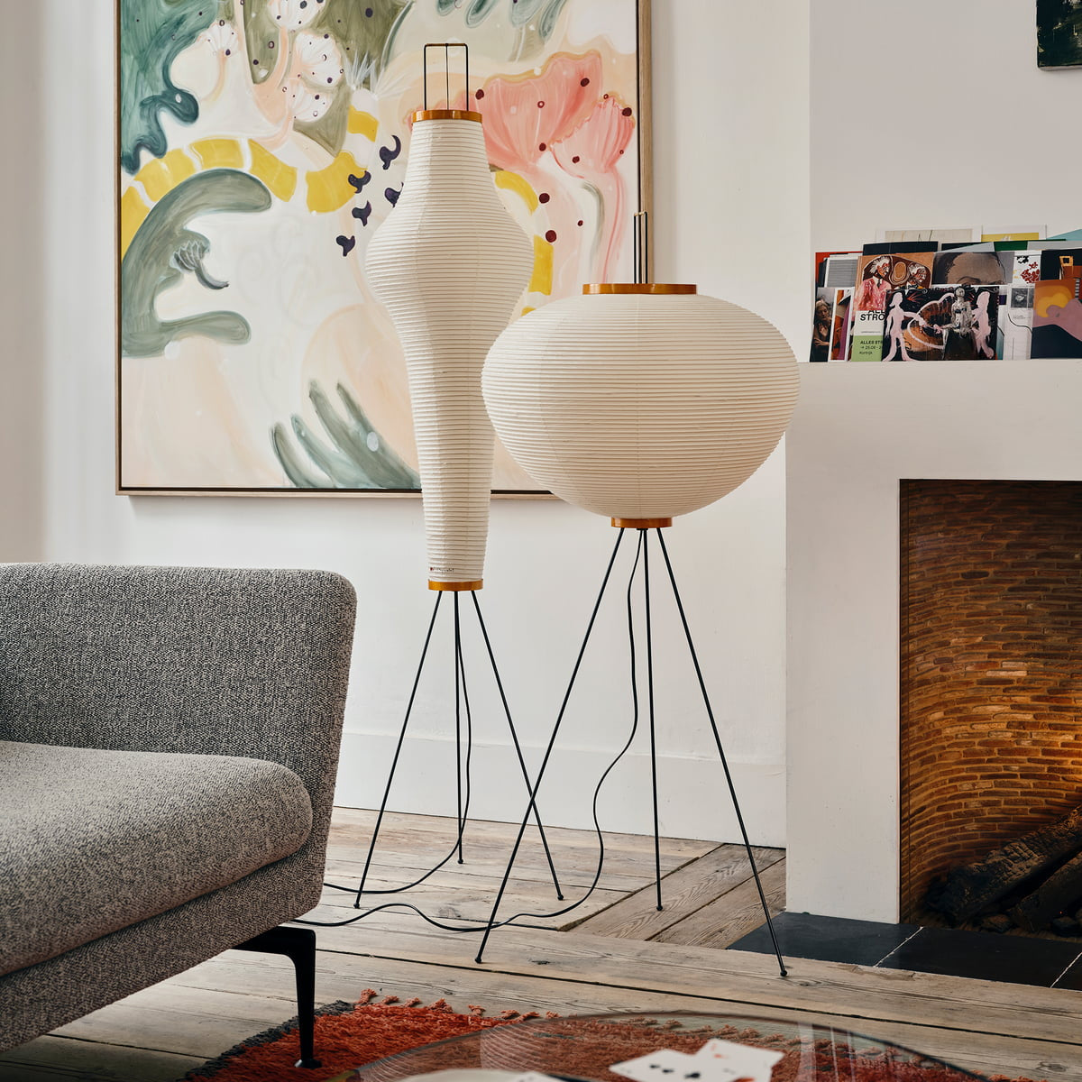 Lampadaire en Papier de Riz - Élégance Minimaliste pour Salon et Chambre