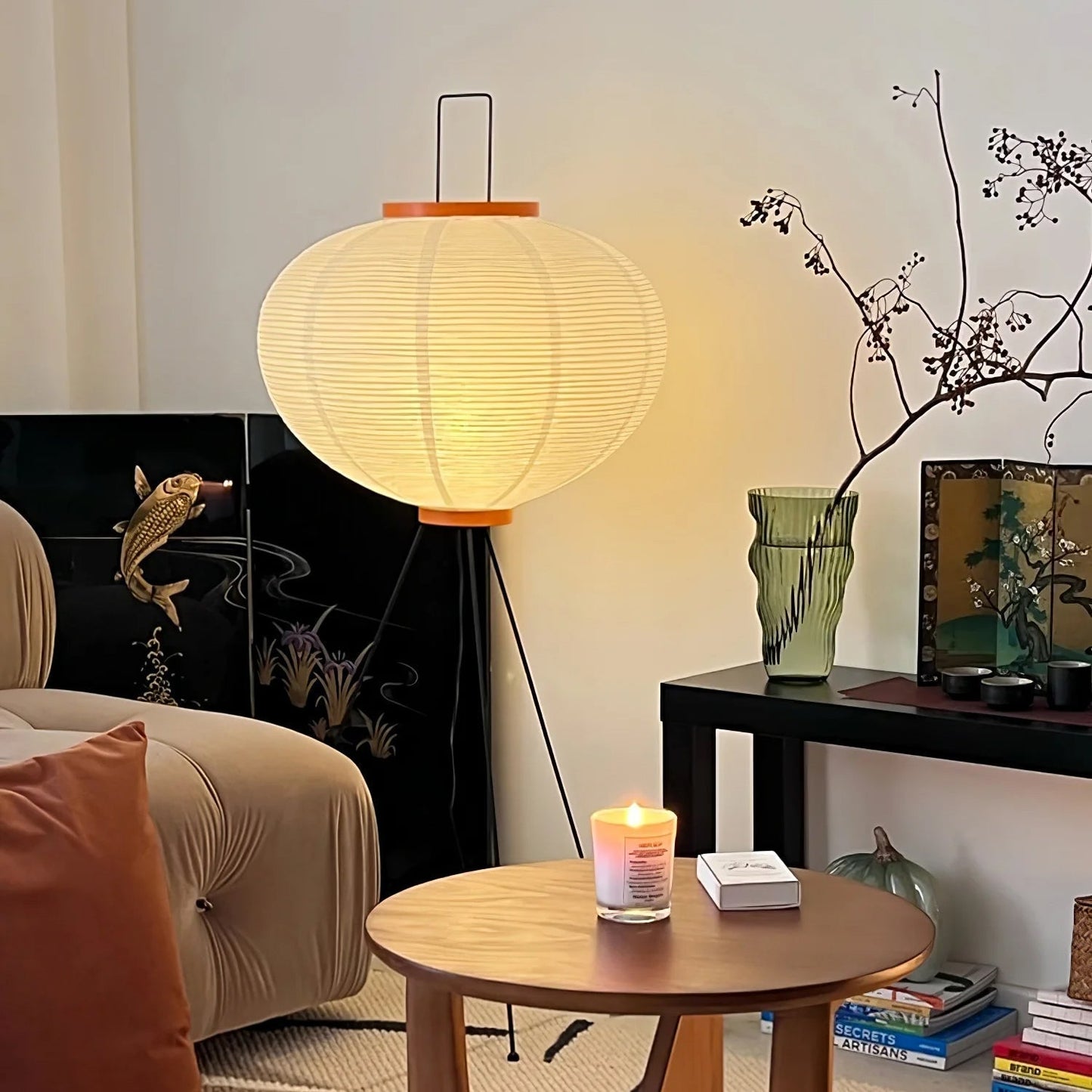 Lampadaire en Papier de Riz - Élégance Minimaliste pour Salon et Chambre