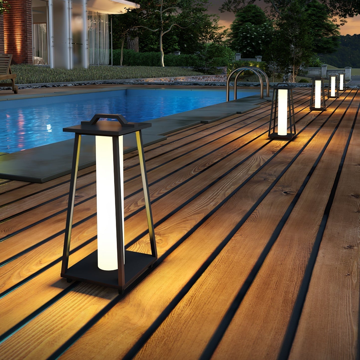 Lampe Extérieure Portable Roam en Acier Inoxydable avec Éclairage LED - Design Élégant et Pratique