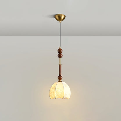 Suspension Roma - Design Romain Élégant en Bois, Métal et Verre - Éclairage Vintage avec Ampoules LED