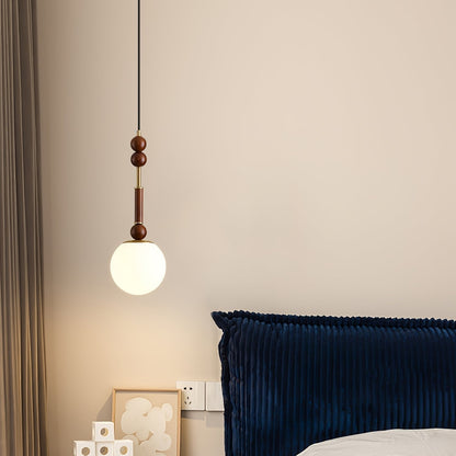 Suspension Roma - Design Romain Élégant en Bois, Métal et Verre - Éclairage Vintage avec Ampoules LED