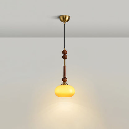 Suspension Roma - Design Romain Élégant en Bois, Métal et Verre - Éclairage Vintage avec Ampoules LED