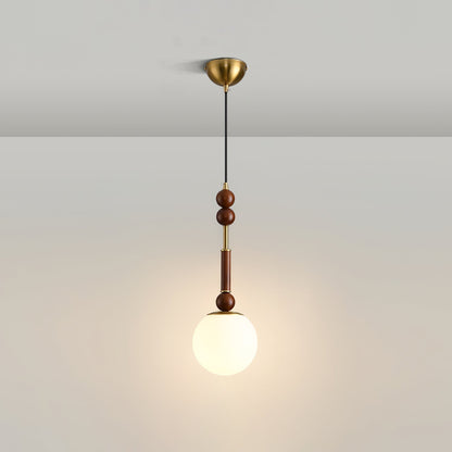 Suspension Roma - Design Romain Élégant en Bois, Métal et Verre - Éclairage Vintage avec Ampoules LED