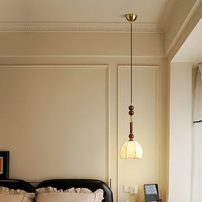 Suspension Roma - Design Romain Élégant en Bois, Métal et Verre - Éclairage Vintage avec Ampoules LED