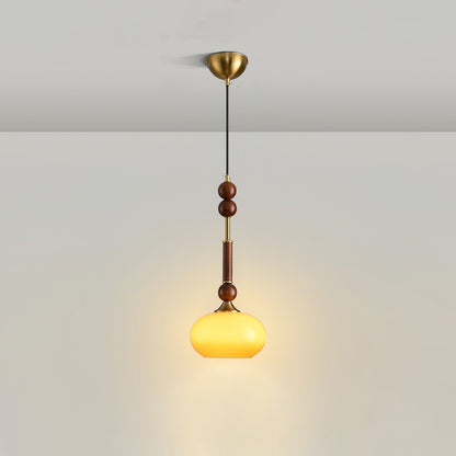 Suspension Roma - Design Romain Élégant en Bois, Métal et Verre - Éclairage Vintage avec Ampoules LED