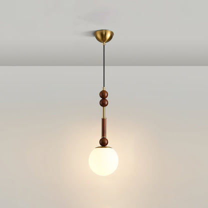 Suspension Roma - Design Romain Élégant en Bois, Métal et Verre - Éclairage Vintage avec Ampoules LED