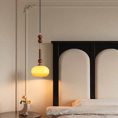 Suspension Roma - Design Romain Élégant en Bois, Métal et Verre - Éclairage Vintage avec Ampoules LED