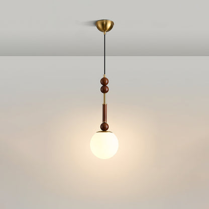 Suspension Roma - Design Romain Élégant en Bois, Métal et Verre - Éclairage Vintage avec Ampoules LED