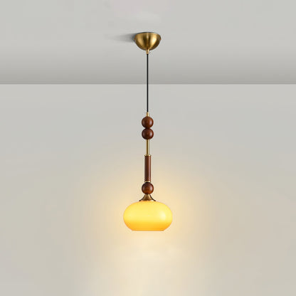 Suspension Roma - Design Romain Élégant en Bois, Métal et Verre - Éclairage Vintage avec Ampoules LED