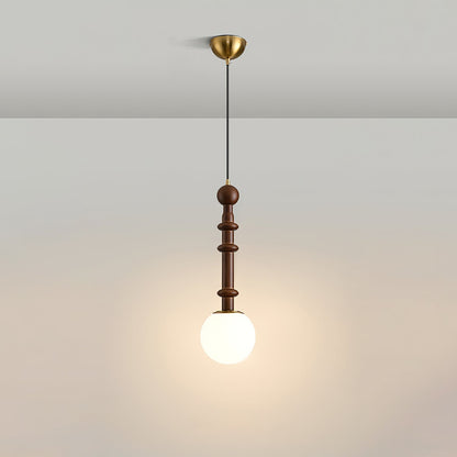 Suspension Roma - Design Romain Élégant en Bois, Métal et Verre - Éclairage Vintage avec Ampoules LED