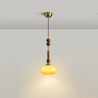Suspension Roma - Design Romain Élégant en Bois, Métal et Verre - Éclairage Vintage avec Ampoules LED
