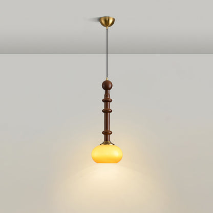 Suspension Roma - Design Romain Élégant en Bois, Métal et Verre - Éclairage Vintage avec Ampoules LED
