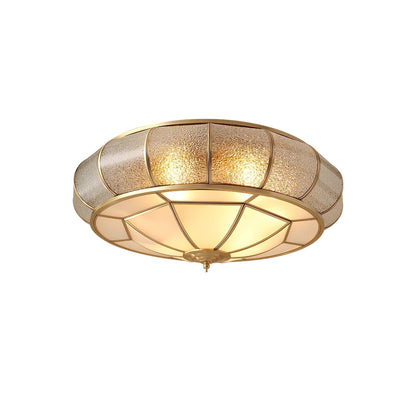 Plafonnier Rond en Verre Texturé LED - Élégant et Moderne pour Chambre et Salon
