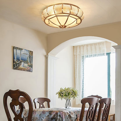 Plafonnier Rond en Verre Texturé LED - Élégant et Moderne pour Chambre et Salon