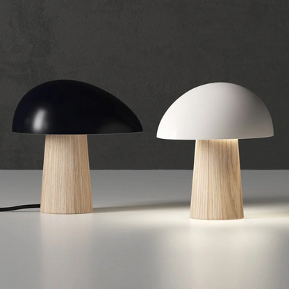 Lampe de Table Juno - Design Scandinave Minimaliste en Bois et Métal, Éclairage LED