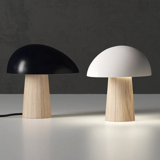 Lampe de Table Juno - Design Scandinave Minimaliste en Bois et Métal, Éclairage LED