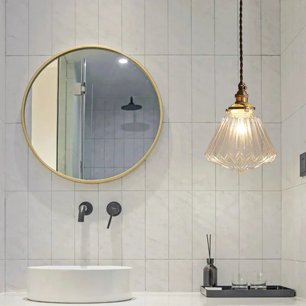 Lampe Suspendue en Verre Transparent LED – Applique Moderne Style Nordique
