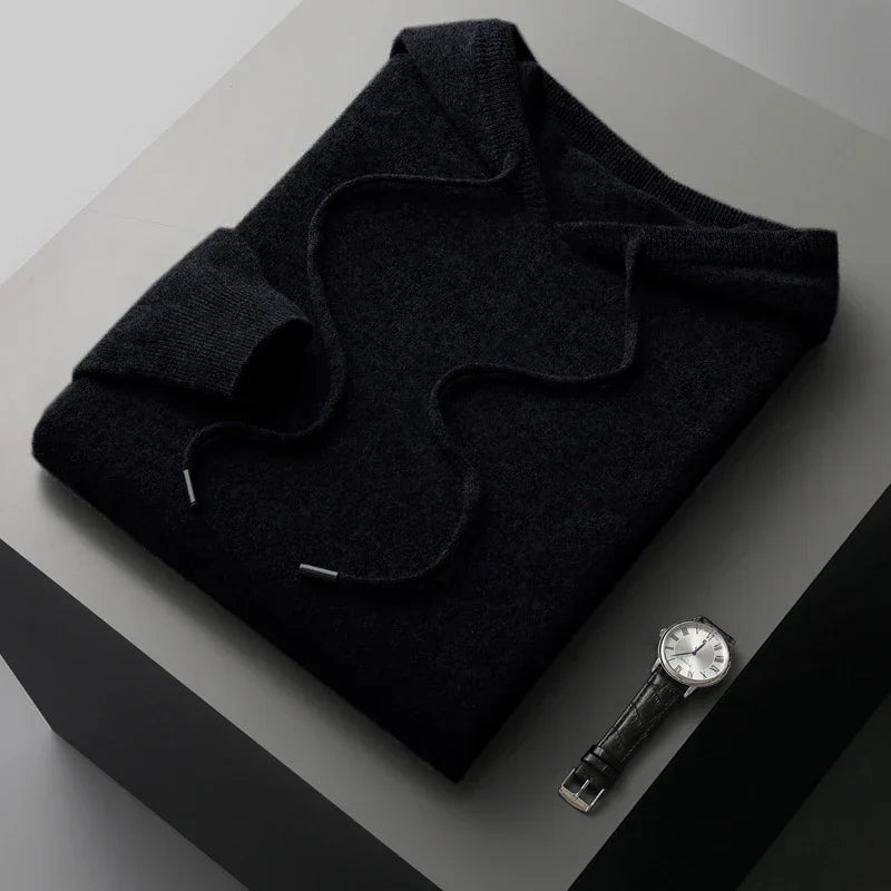 Pull à Capuche en Laine Mérinos 100% - Confort et Élégance