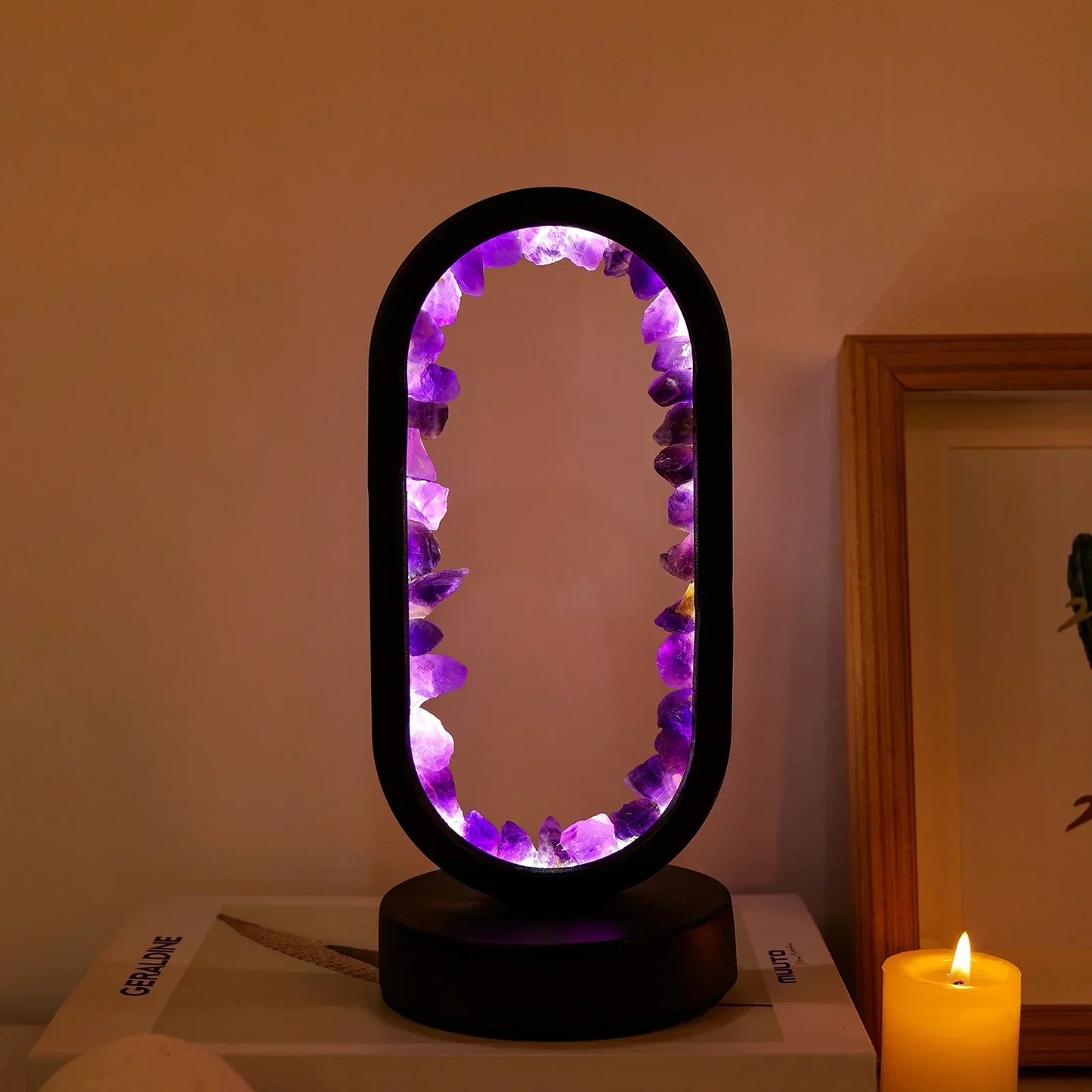 AuraStone | Lampe de calme en améthystes naturelles apaisantes