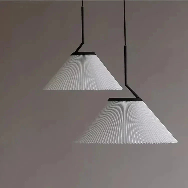 Suspension Nordic Plissée Crème – Design Scandinave Élégant en Tissu LED