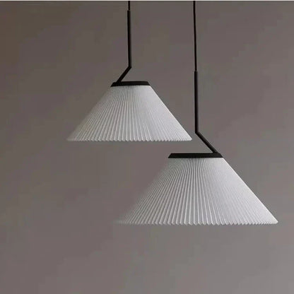 Suspension Nordic Plissée Crème – Design Scandinave Élégant en Tissu LED