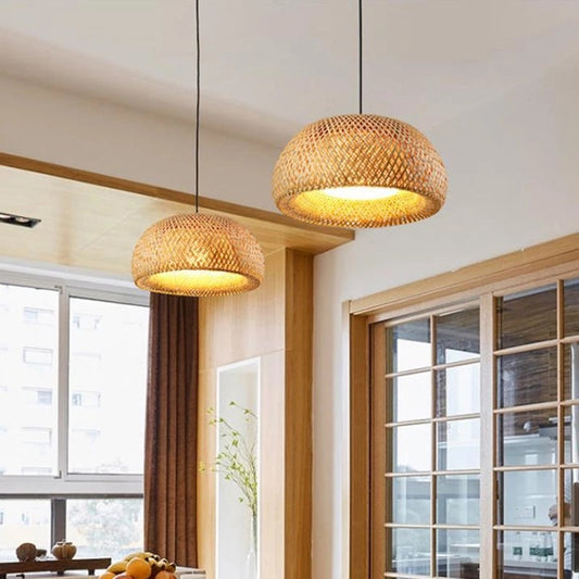 Lampe Pendante en Bambou - Design Artisanal Rattan pour Intérieur Élégant