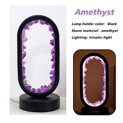 AuraStone | Lampe de calme en améthystes naturelles apaisantes