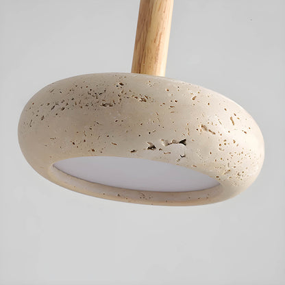 Suspension OSHO Stone – Lampe en Travertin Jaune Naturel LED, Éclairage Élégant et Durable
