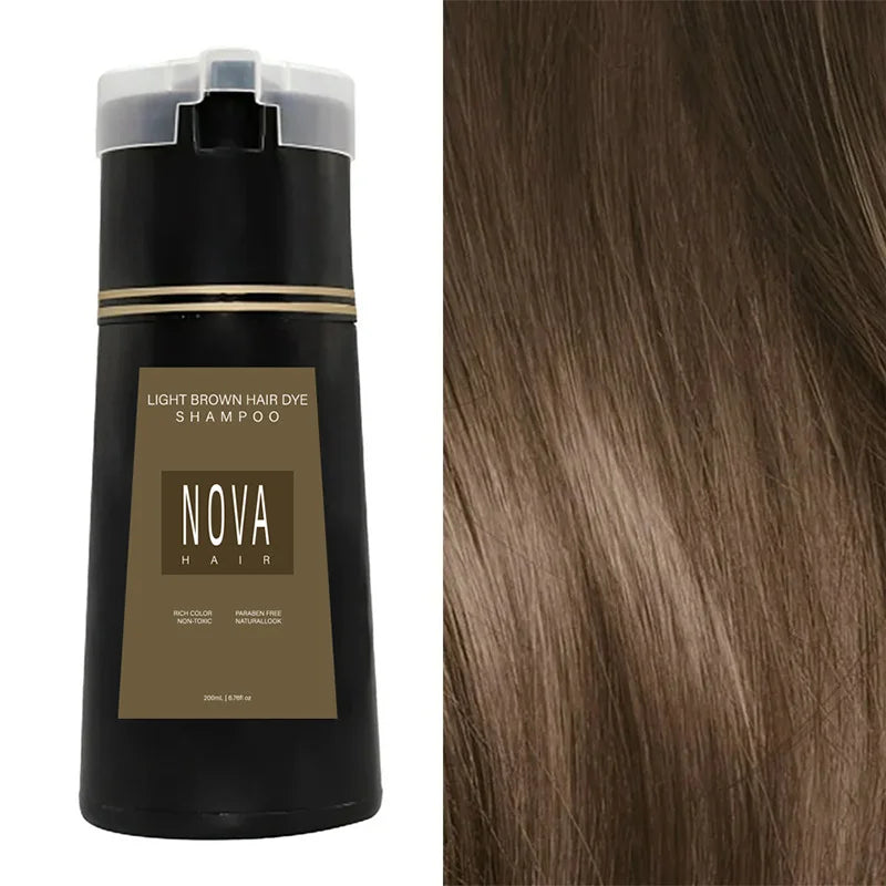 Shampooing Colorant NovaHair Color+ – Couvrance Longue Durée Sans Ammoniaque, Application Facile, 5 Teintes Disponibles