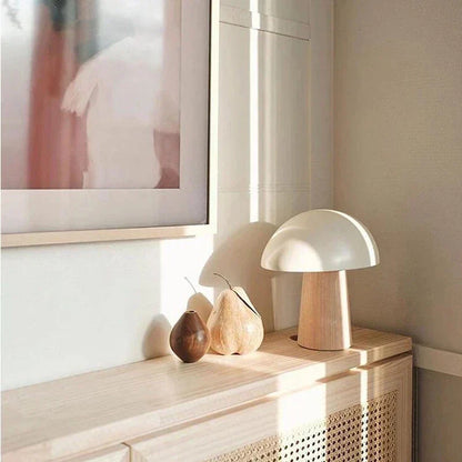 Lampe de Table Juno - Design Scandinave Minimaliste en Bois et Métal, Éclairage LED