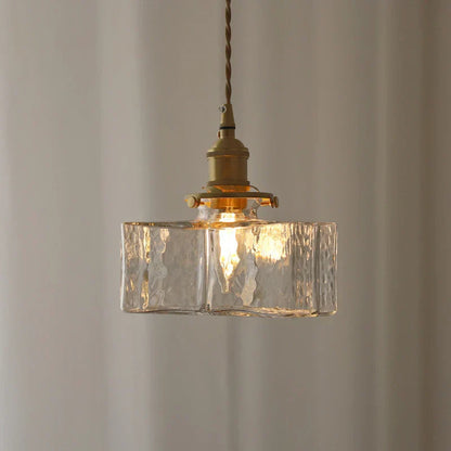 Lampe Pendante Retro Moderne en Verre avec Cordon Doré - Éclairage LED Élégant