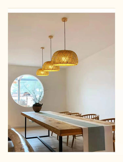 Lampe Pendante en Bambou - Design Artisanal Rattan pour Intérieur Élégant