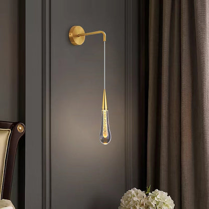 Suspension Luminaire en Verre Noir et Doré avec Bulles de Cristal - Éclairage Goutte d’Eau