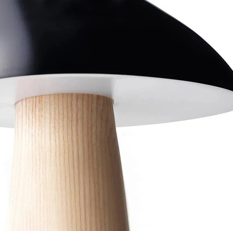 Lampe de Table Juno - Design Scandinave Minimaliste en Bois et Métal, Éclairage LED