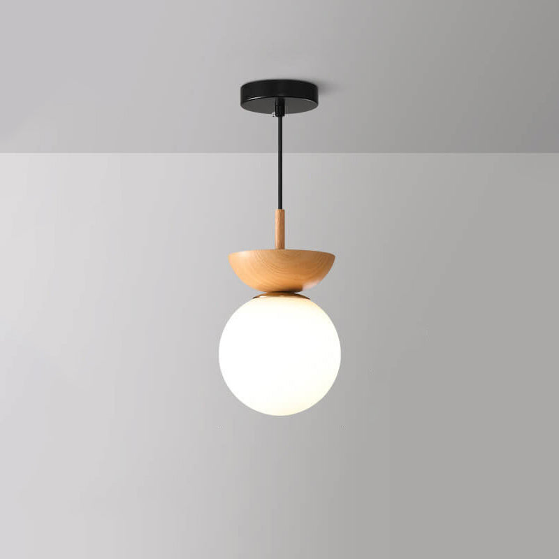 Suspension Log Japonaise - Lampe LED avec Lumière Réglable pour Ambiance Épurée