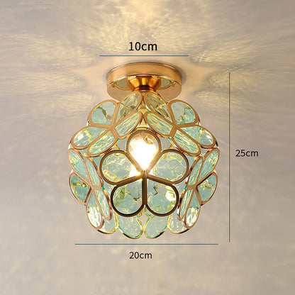 Éclairage de Plafond en Verre Style Fleurs - Lampe Élégante pour Entrée