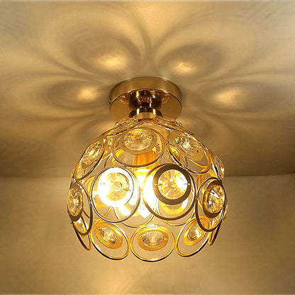 Suspension Hallway Fancy Gold - Lustre Élégant en Or et Cristal pour Couloir