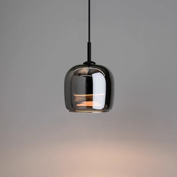 Suspension Nordic en Verre Noir – Design Élégant et Moderne avec Éclairage LED