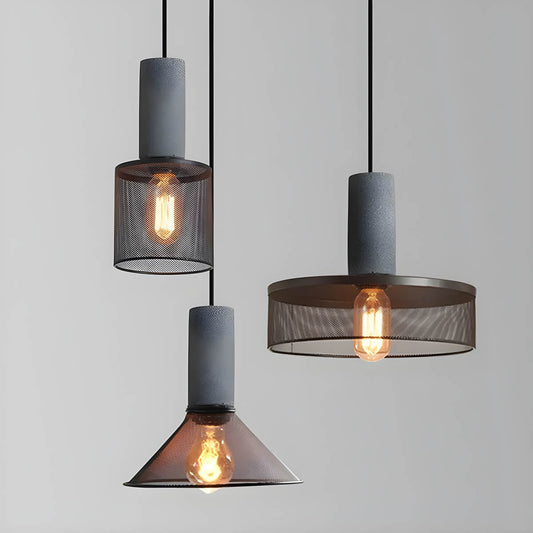 Suspension Shane Moderne en Béton et Fer – Lampe Design Industriel