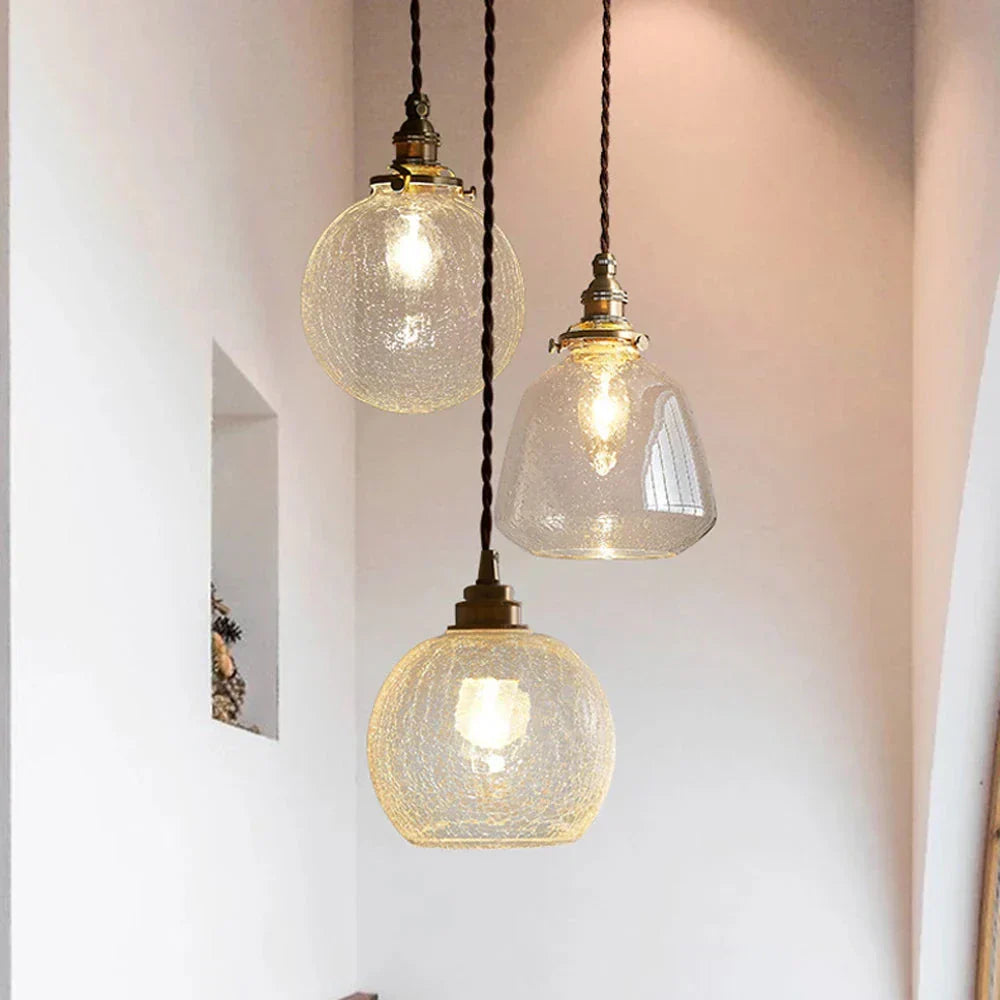Lampe Suspendue en Verre Transparent LED – Applique Moderne Style Nordique