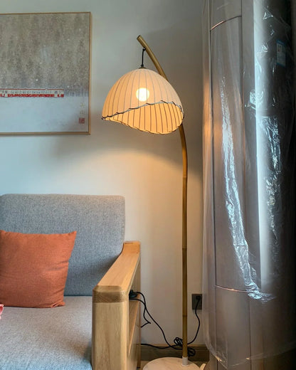 Lampe Sur Pied Japonaise en Bambou - Design Zen Minimaliste avec Douille E27
